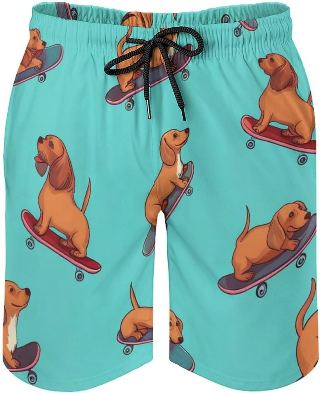 Shark Pattern Men's Athletic Running Shorts with Pockets Lightweight Beach Shorts Quick Dry