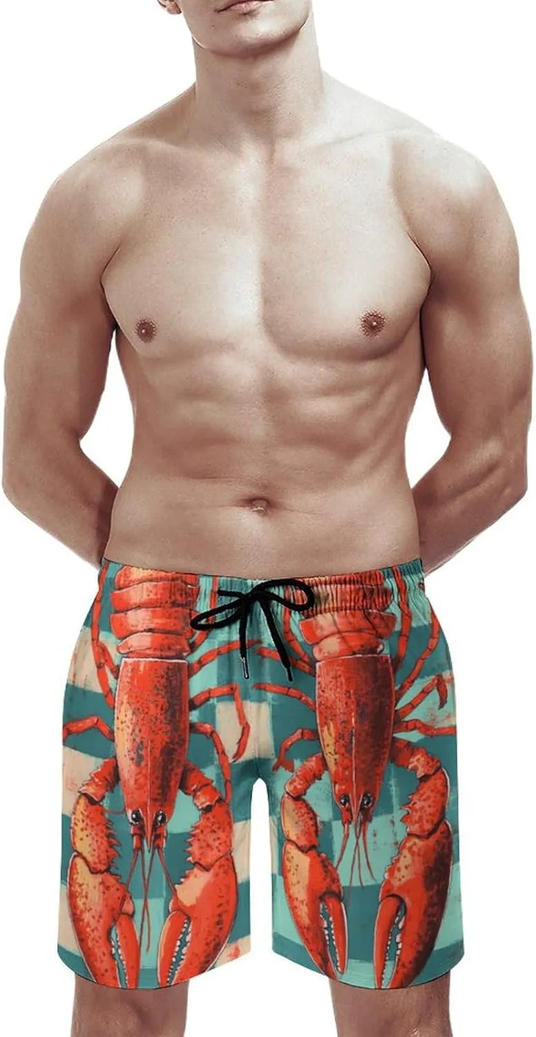 Shark Pattern Men's Athletic Running Shorts with Pockets Lightweight Beach Shorts Quick Dry