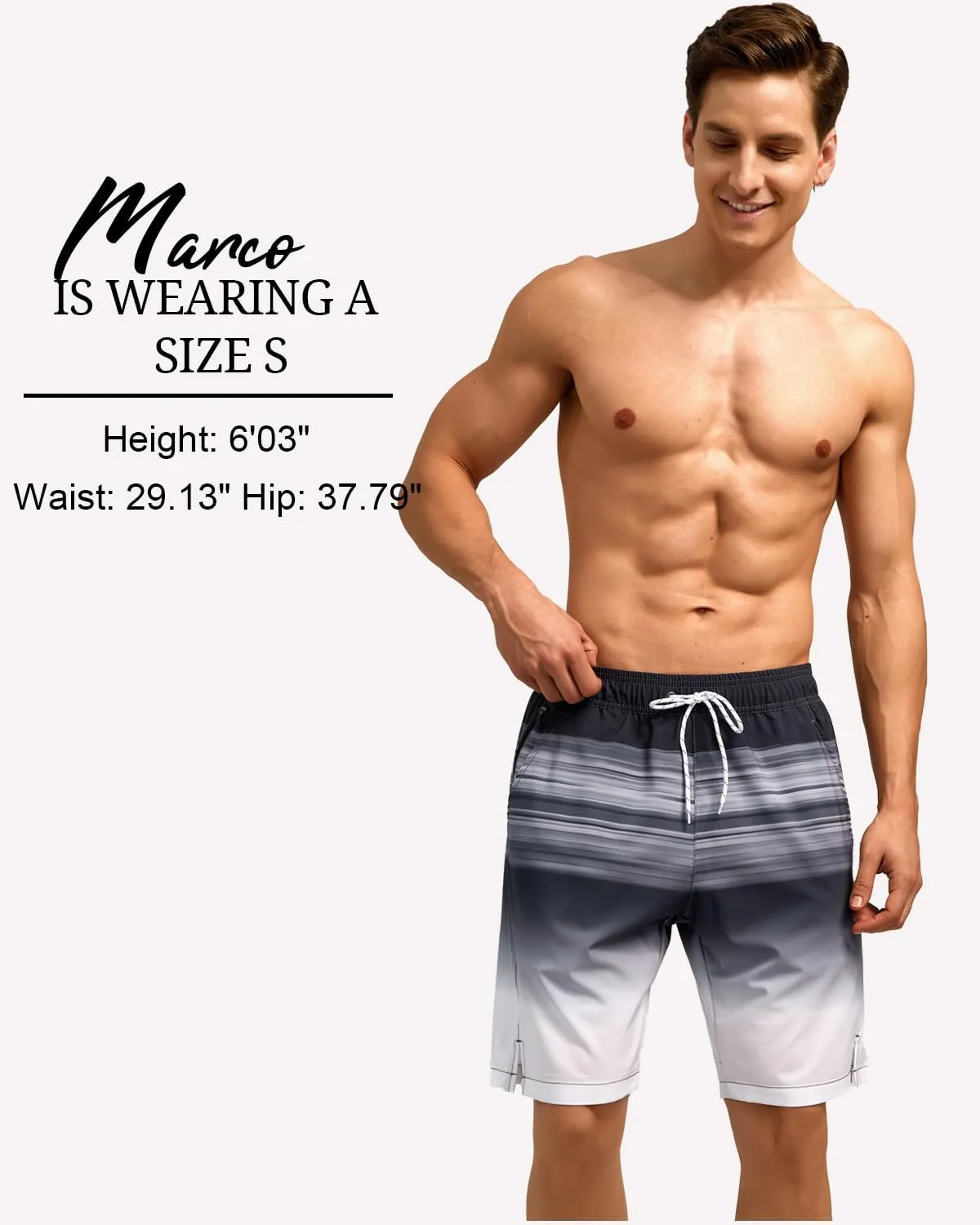 SILKWORLD Mens Swim Trunks Quick Dry Bathing Suit Board Swimming Shorts with Zipper Pockets and Compression Liner