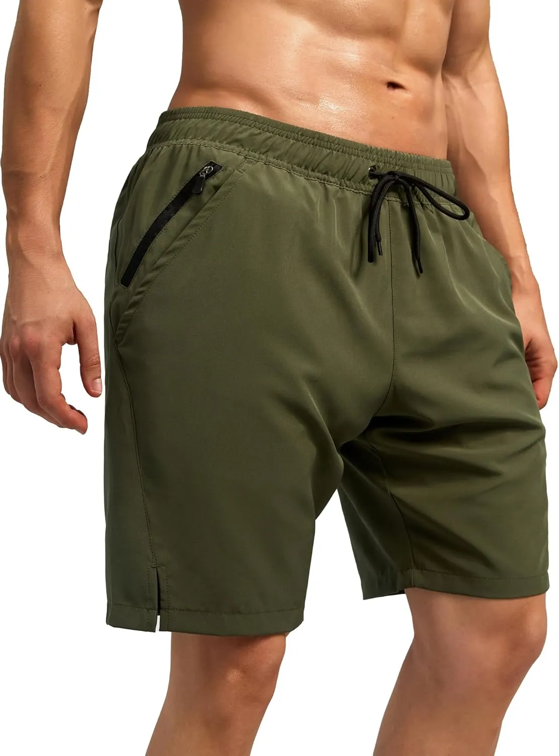 SILKWORLD Mens Swim Trunks Quick Dry Bathing Suit Board Swimming Shorts with Zipper Pockets and Compression Liner