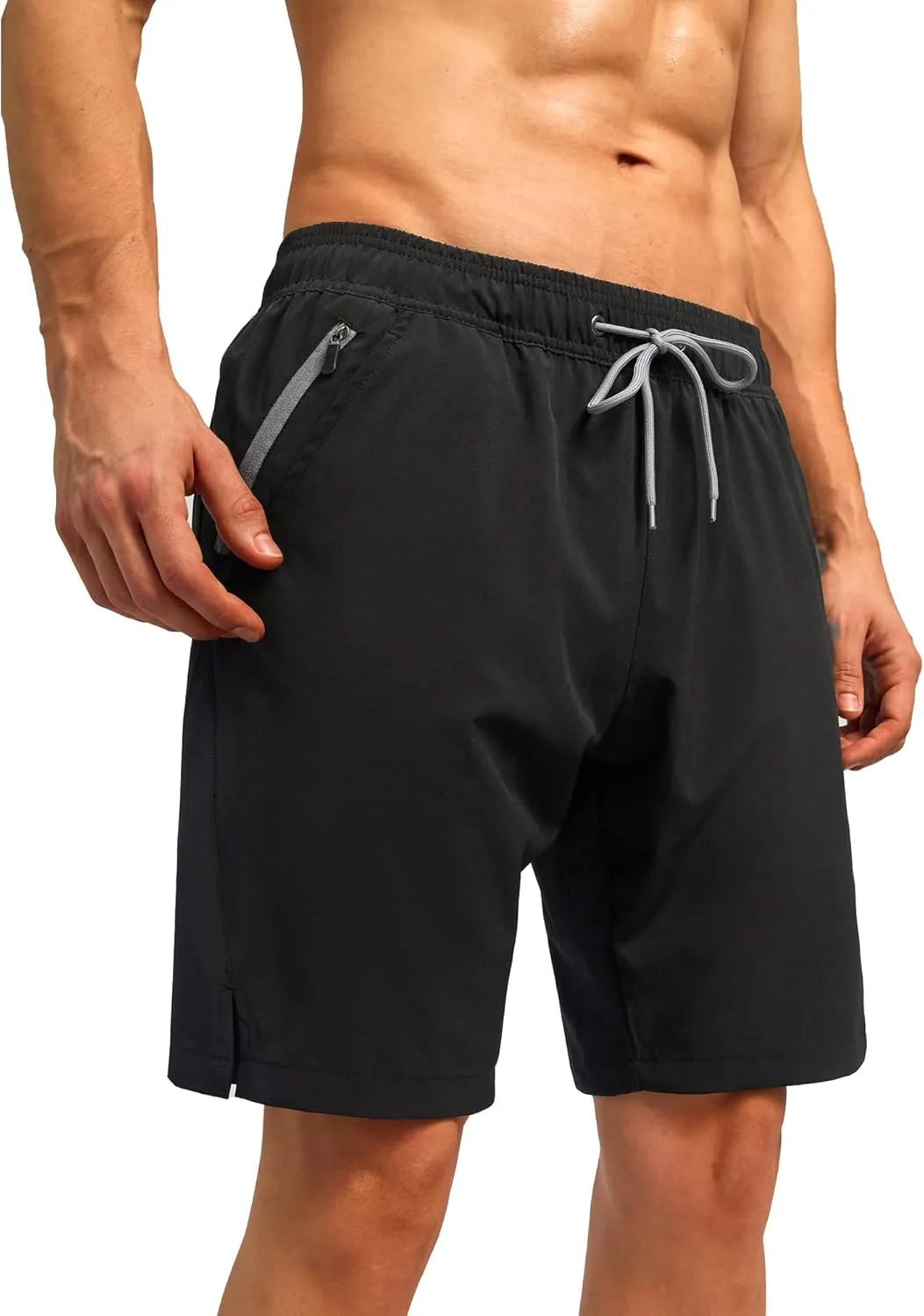 SILKWORLD Mens Swim Trunks Quick Dry Bathing Suit Board Swimming Shorts with Zipper Pockets and Compression Liner