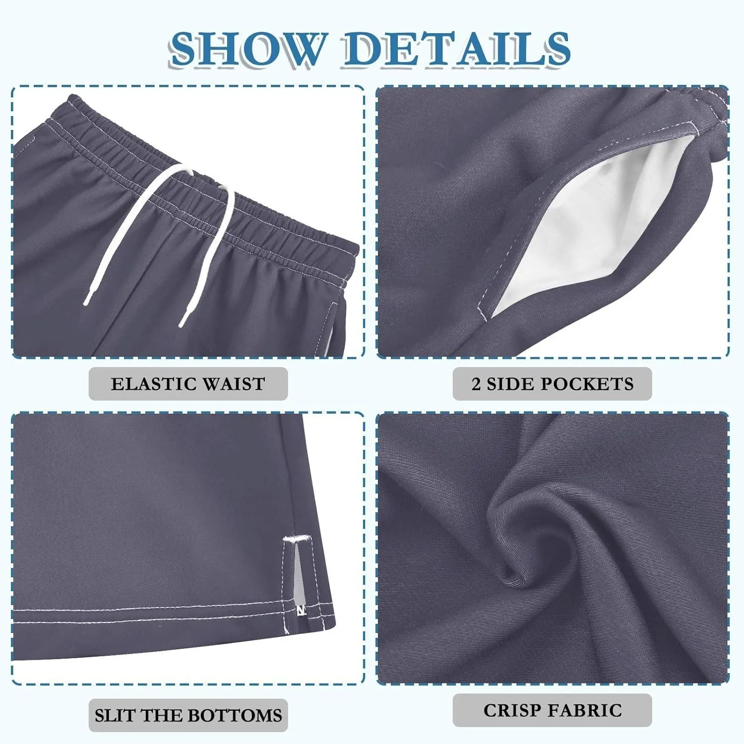 Solid Color Boys Athletic Shorts Quick Dry Kids Active Running Shorts with Pockets