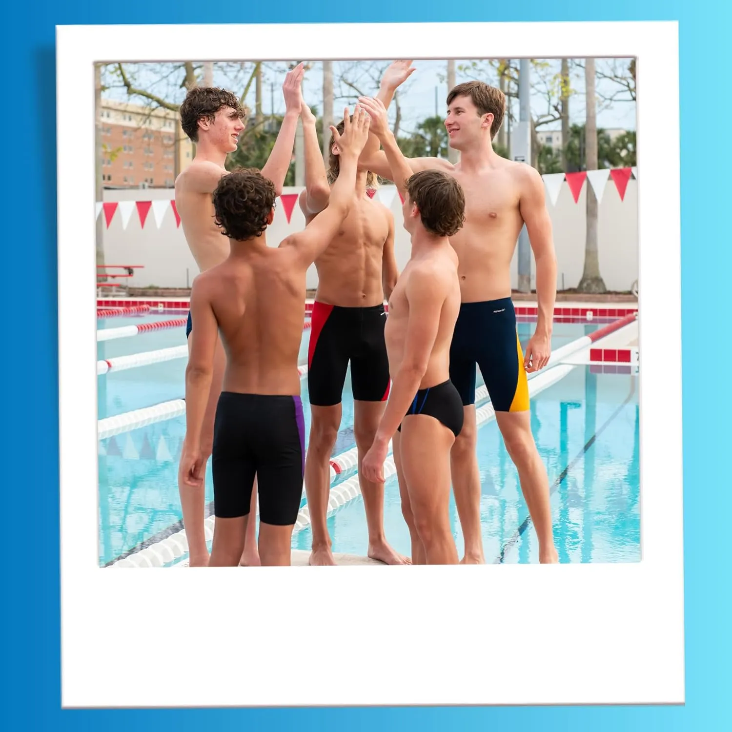 Sporti Boys' Swim Jammers - Youth Competitive Swim Racing Team Swimming Shorts Swimsuit Trunks Chlorine Resistant Quick Dry