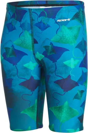 Sporti Boys' Swim Jammers - Youth Competitive Swim Racing Team Swimming Shorts Swimsuit Trunks Chlorine Resistant Quick Dry