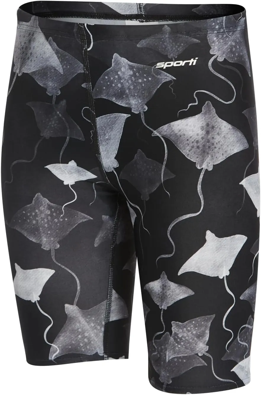 Sporti Boys' Swim Jammers - Youth Competitive Swim Racing Team Swimming Shorts Swimsuit Trunks Chlorine Resistant Quick Dry