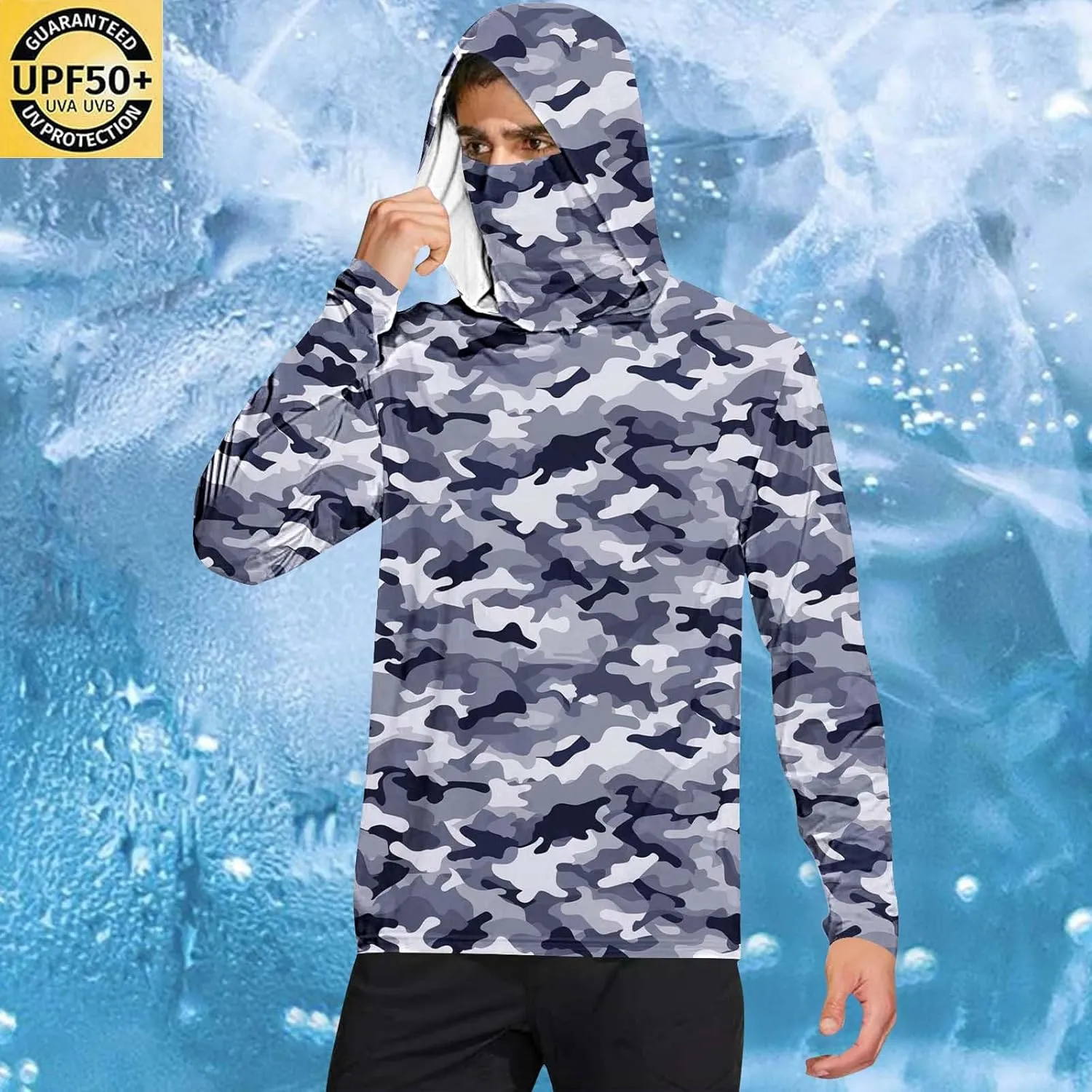 Sun Protection Shirts For Men 2025 UV UPF 50  Long Sleeve Rash Guard Running Lightweight Performance With Face Mask