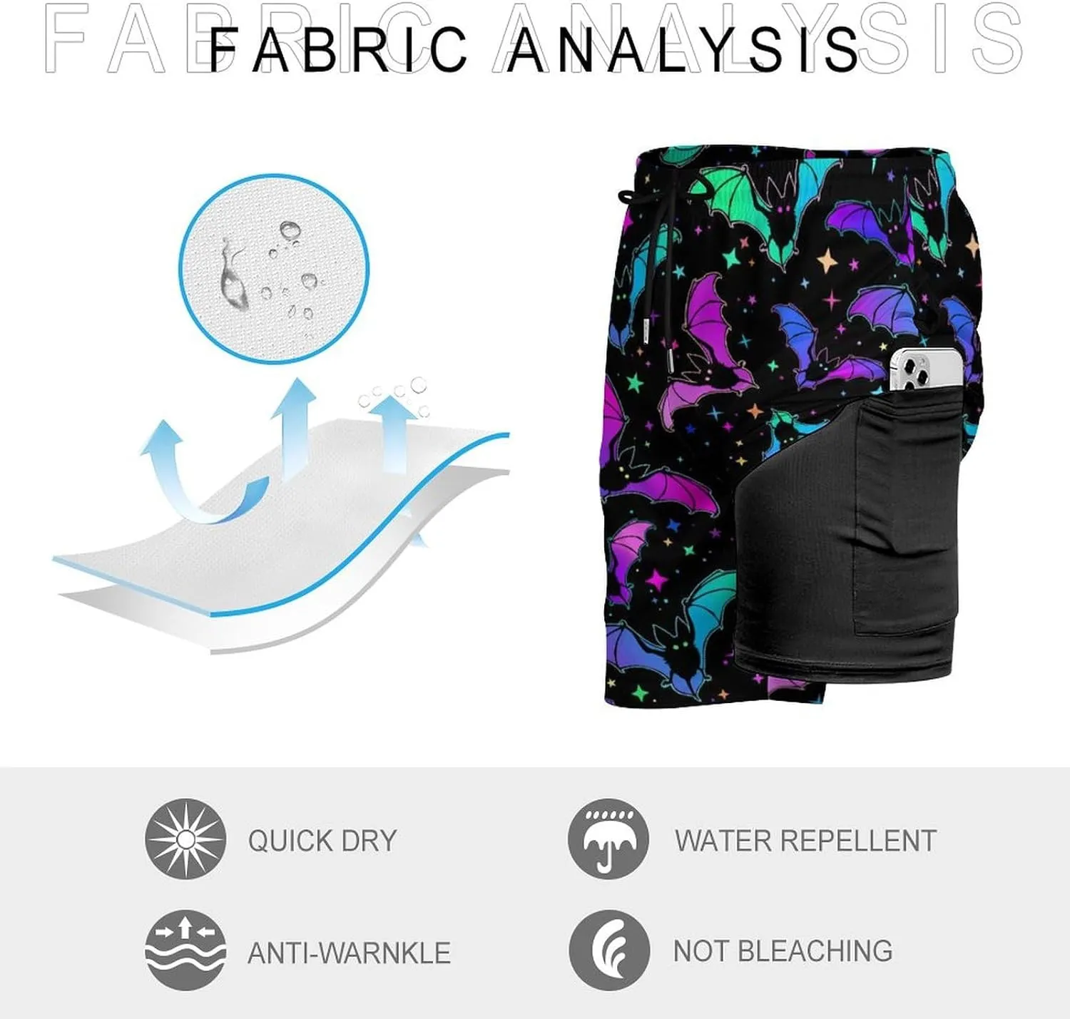 Supdreamc Mens Swim Trunks with Compression Liner Swimming Shorts Quick Dry Beach Sport Shorts S-3XL