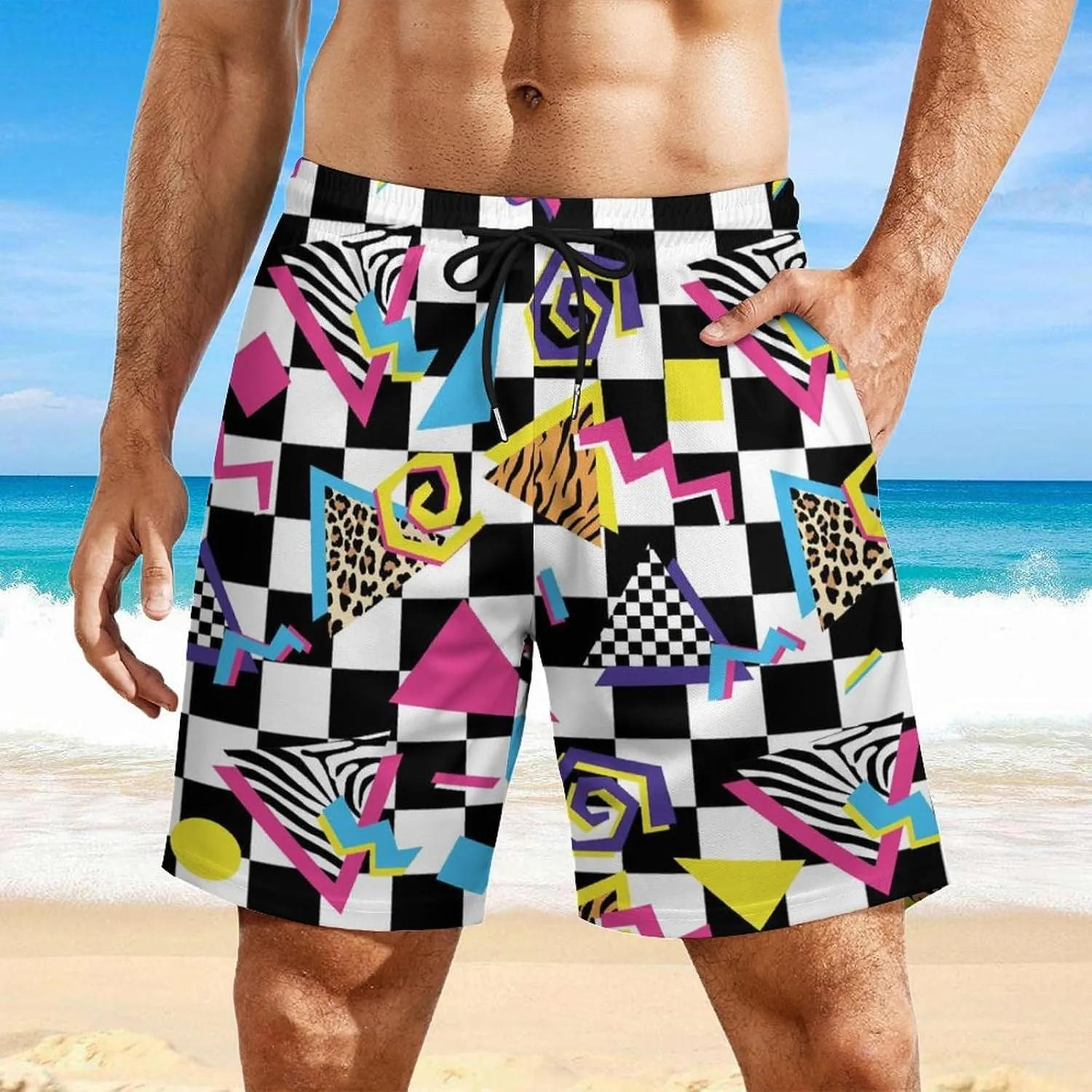 Supdreamc Mens Swim Trunks with Compression Liner Swimming Shorts Quick Dry Beach Sport Shorts S-3XL