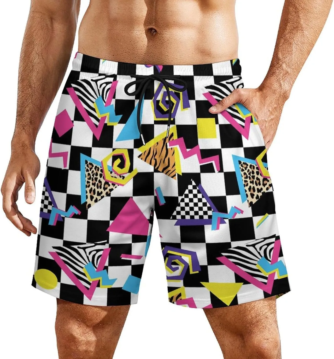 Supdreamc Mens Swim Trunks with Compression Liner Swimming Shorts Quick Dry Beach Sport Shorts S-3XL