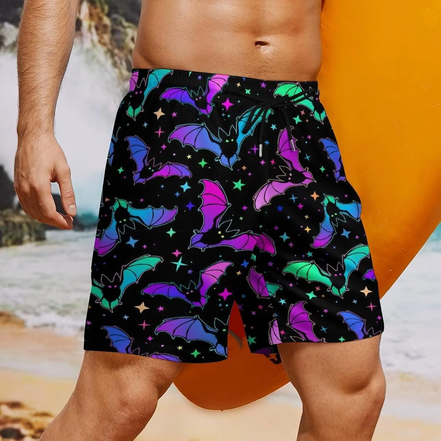 Supdreamc Mens Swim Trunks with Compression Liner Swimming Shorts Quick Dry Beach Sport Shorts S-3XL