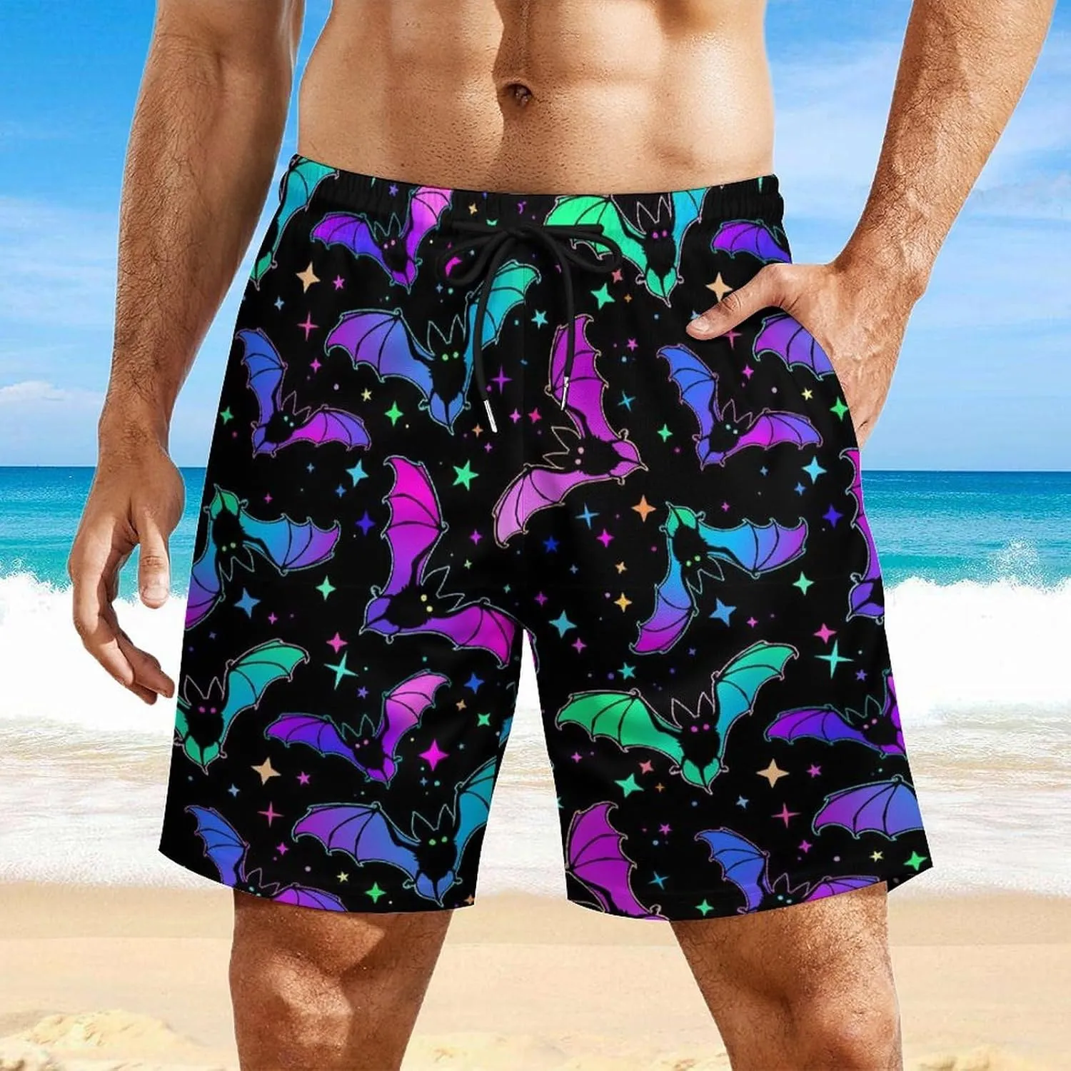 Supdreamc Mens Swim Trunks with Compression Liner Swimming Shorts Quick Dry Beach Sport Shorts S-3XL