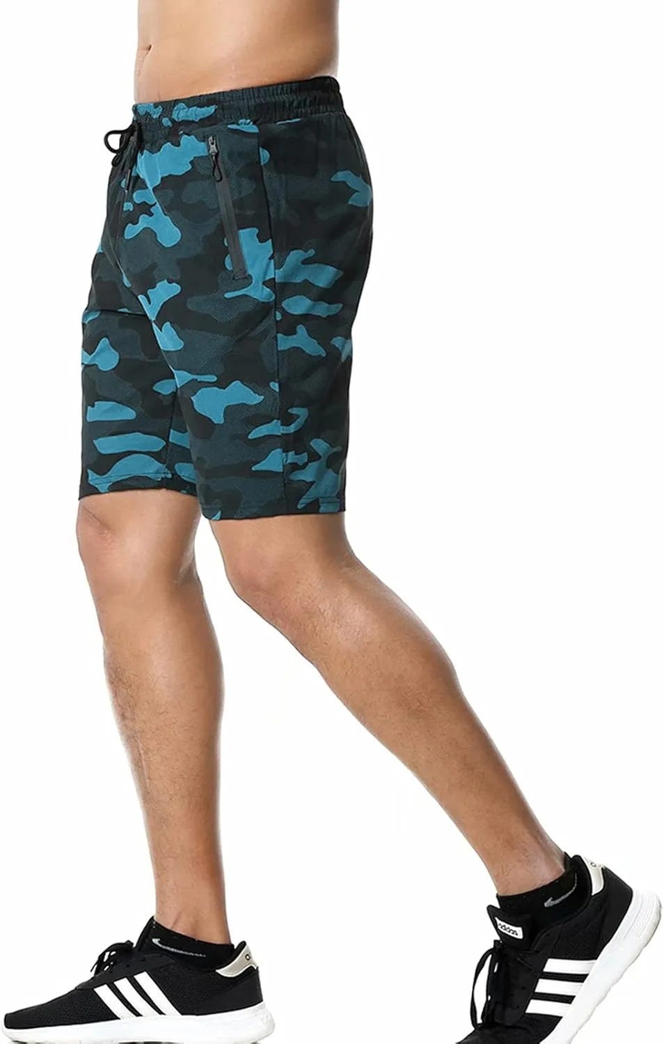 Surenow Men's 7" Workout Running Shorts Camouflage Quick-Dry Lightweight Breathable with Pocket