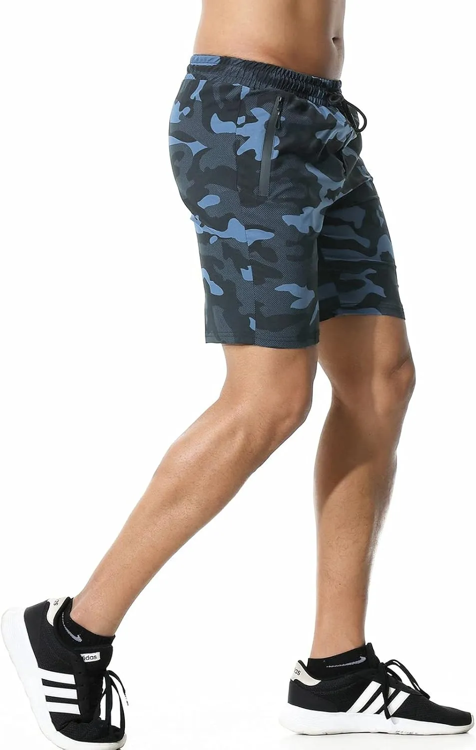 Surenow Men's 7" Workout Running Shorts Camouflage Quick-Dry Lightweight Breathable with Pocket
