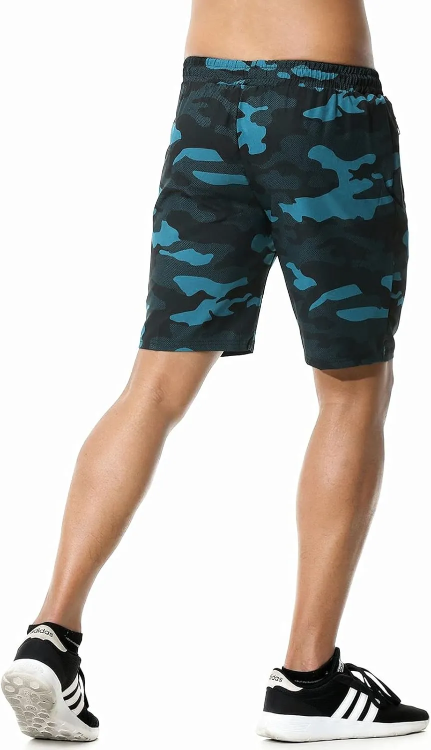 Surenow Men's 7" Workout Running Shorts Camouflage Quick-Dry Lightweight Breathable with Pocket