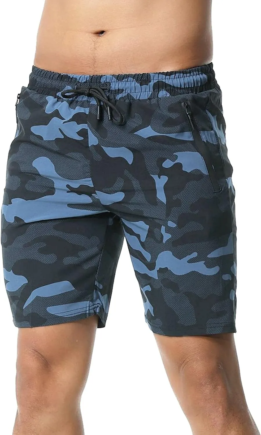 Surenow Men's 7" Workout Running Shorts Camouflage Quick-Dry Lightweight Breathable with Pocket