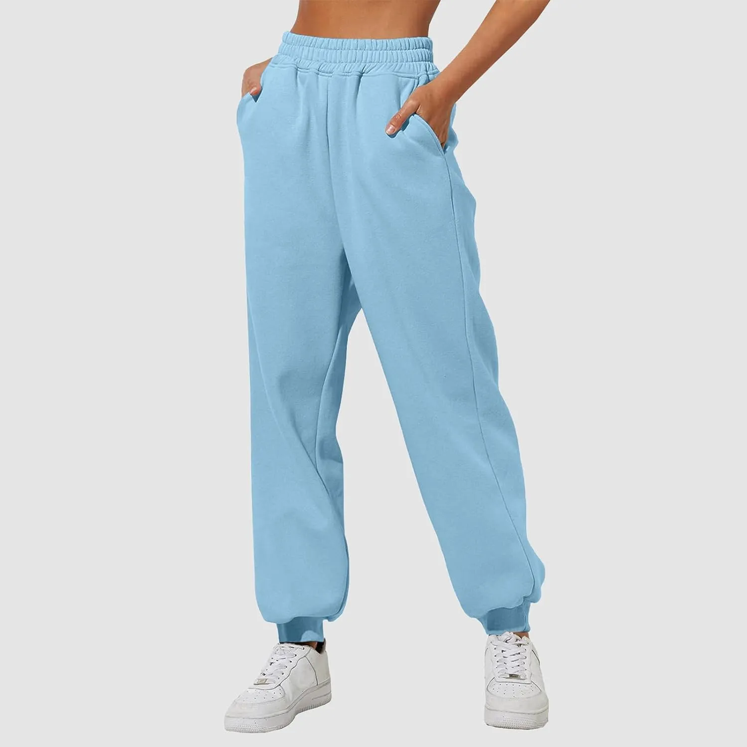Sweatpants for Women, Womens Fleece Cargo Sweatpants Casual Baggy Wide Leg Jogger Pants Athletic Bottom Yoga Gym Pants
