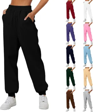 Sweatpants for Women, Womens Fleece Cargo Sweatpants Casual Baggy Wide Leg Jogger Pants Athletic Bottom Yoga Gym Pants