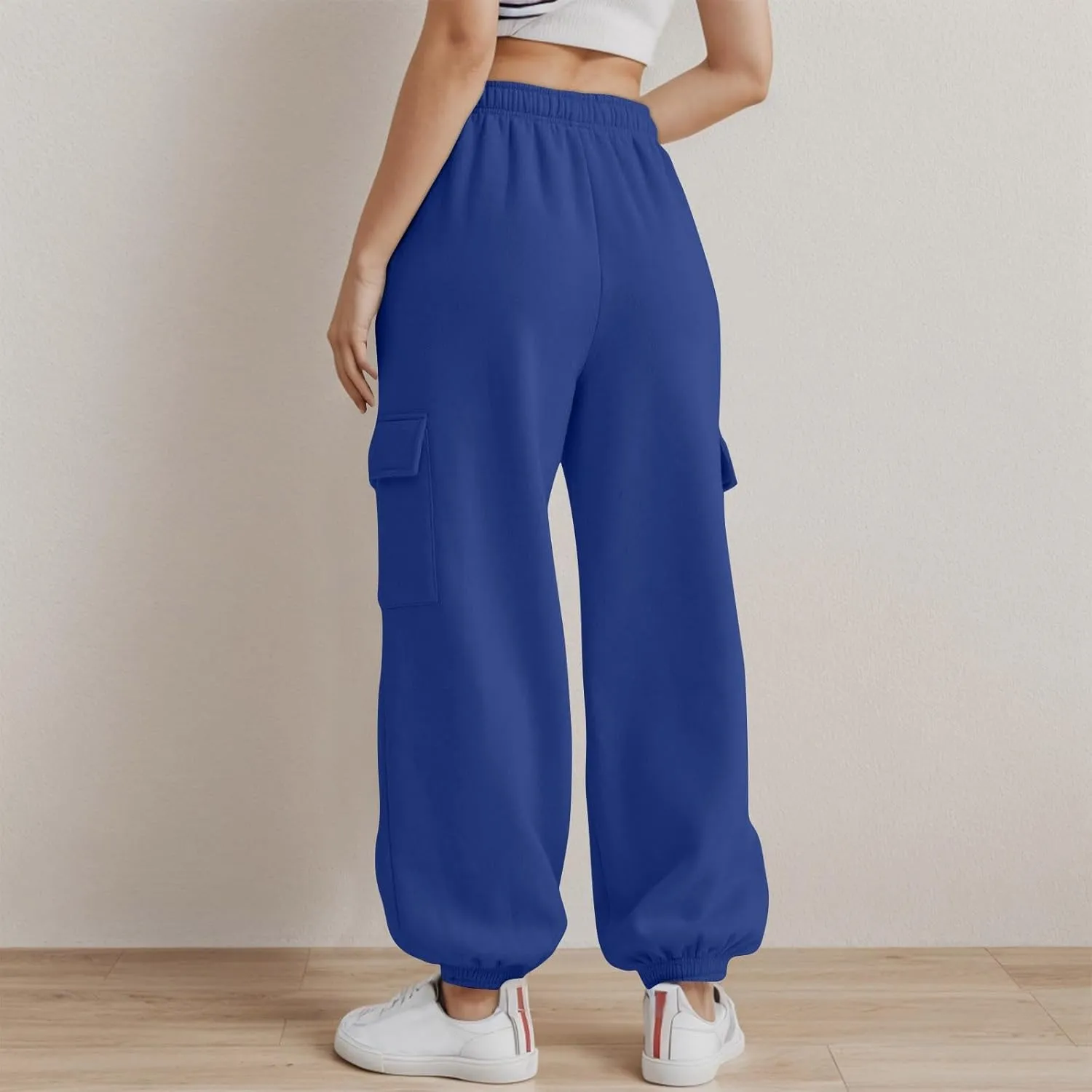 Sweatpants for Women, Womens Fleece Cargo Sweatpants Casual Baggy Wide Leg Jogger Pants Athletic Bottom Yoga Gym Pants