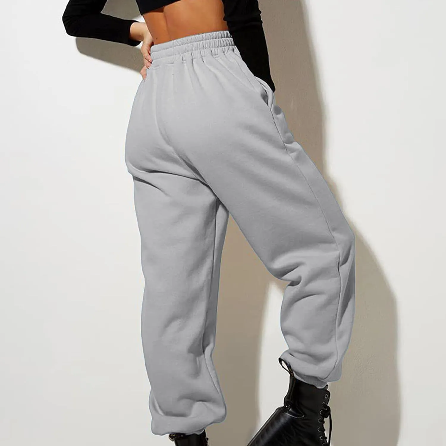 Sweatpants for Women, Womens Fleece Cargo Sweatpants Casual Baggy Wide Leg Jogger Pants Athletic Bottom Yoga Gym Pants