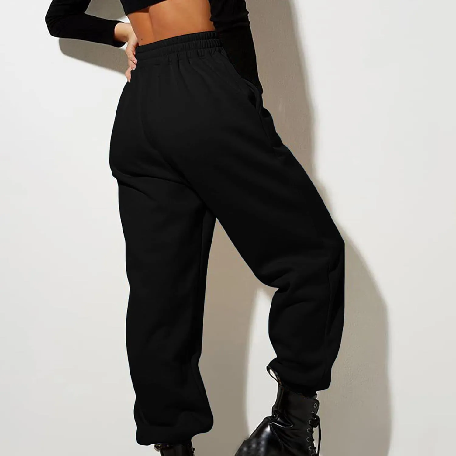 Sweatpants for Women, Womens Fleece Cargo Sweatpants Casual Baggy Wide Leg Jogger Pants Athletic Bottom Yoga Gym Pants