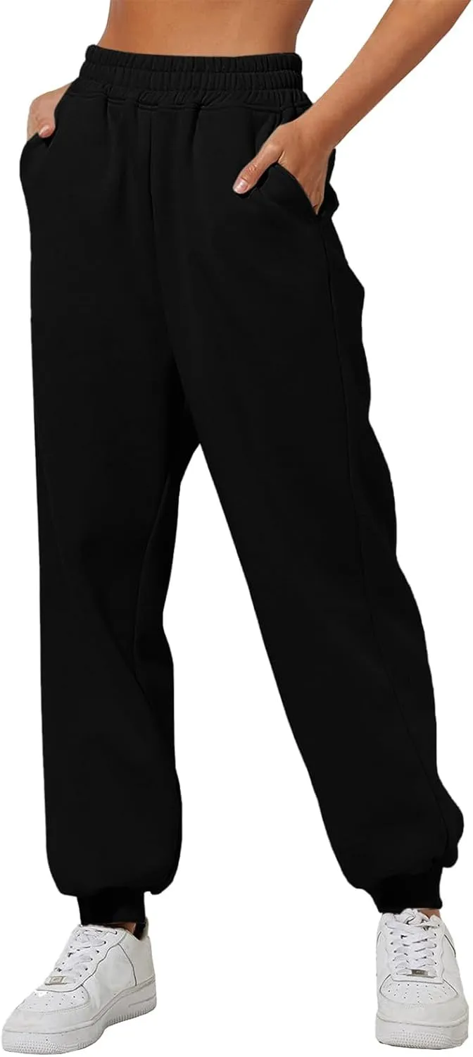 Sweatpants for Women, Womens Fleece Cargo Sweatpants Casual Baggy Wide Leg Jogger Pants Athletic Bottom Yoga Gym Pants