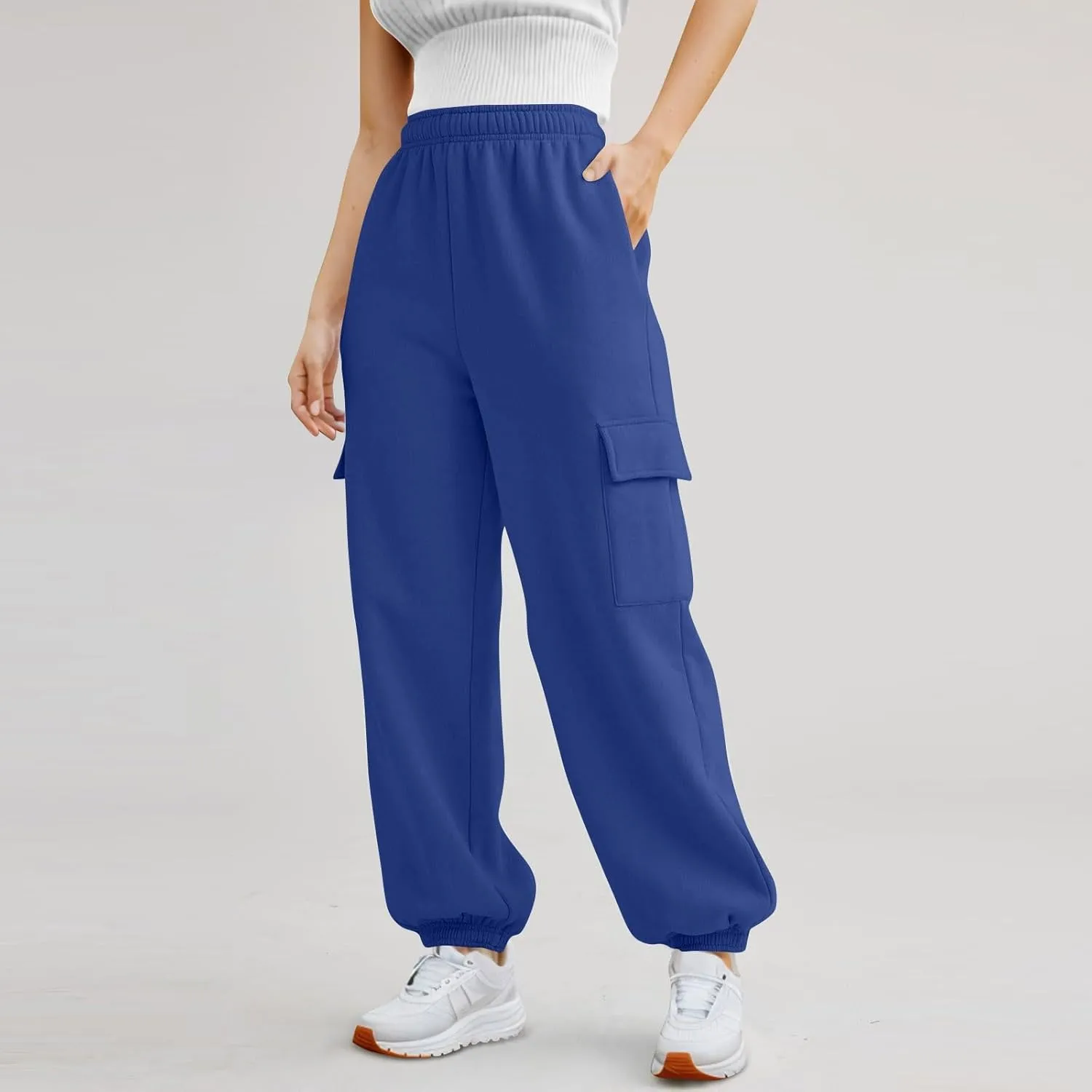 Sweatpants for Women, Womens Fleece Cargo Sweatpants Casual Baggy Wide Leg Jogger Pants Athletic Bottom Yoga Gym Pants