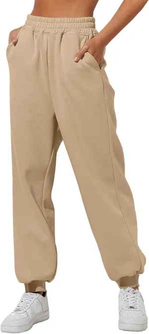 Sweatpants for Women, Womens Fleece Cargo Sweatpants Casual Baggy Wide Leg Jogger Pants Athletic Bottom Yoga Gym Pants
