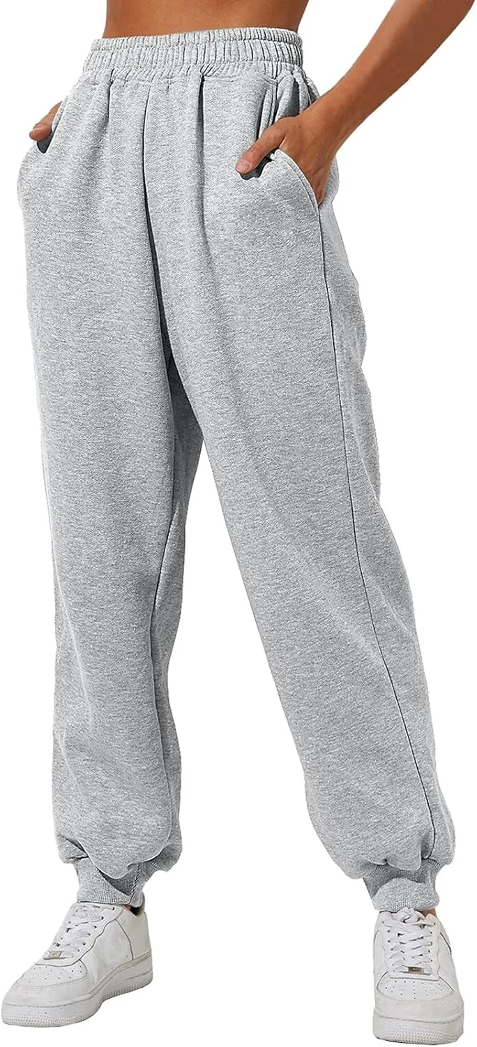 Sweatpants for Women, Womens Fleece Cargo Sweatpants Casual Baggy Wide Leg Jogger Pants Athletic Bottom Yoga Gym Pants