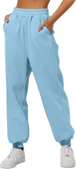 Sweatpants for Women, Womens Fleece Cargo Sweatpants Casual Baggy Wide Leg Jogger Pants Athletic Bottom Yoga Gym Pants