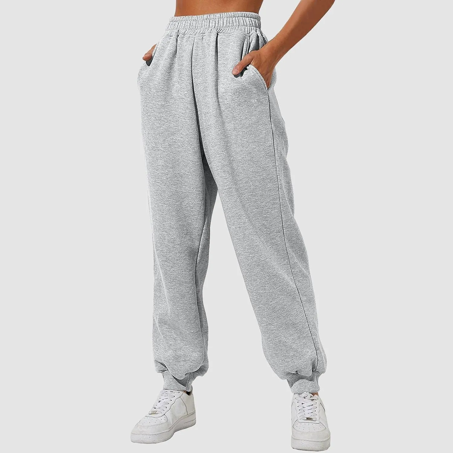 Sweatpants for Women, Womens Fleece Cargo Sweatpants Casual Baggy Wide Leg Jogger Pants Athletic Bottom Yoga Gym Pants