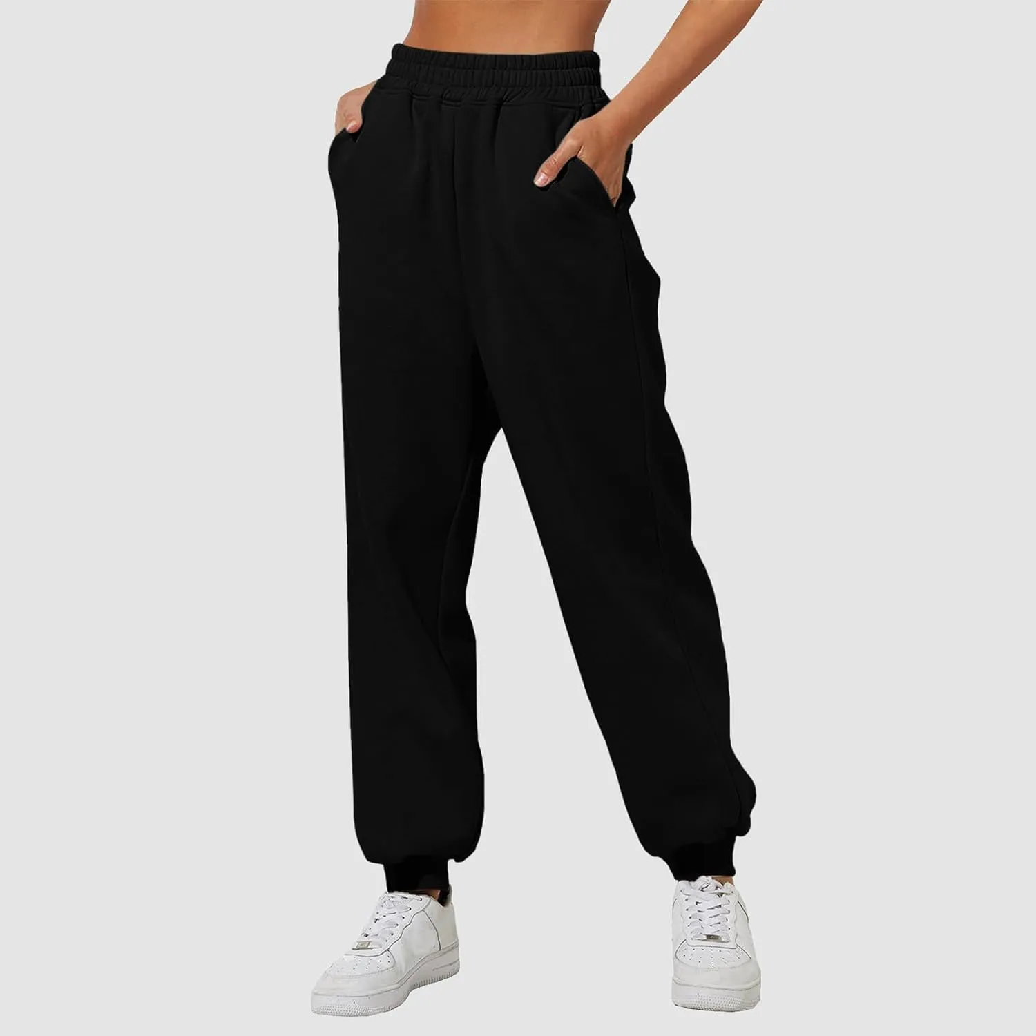Sweatpants for Women, Womens Fleece Cargo Sweatpants Casual Baggy Wide Leg Jogger Pants Athletic Bottom Yoga Gym Pants