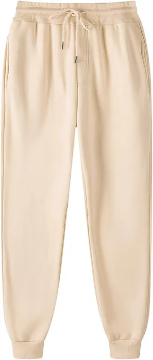 symoid Mens Sweatpants Elastic Open Bottom Athletic Drawstring Joggers Big and Tall Straight Leg Gym Pants with Pockets