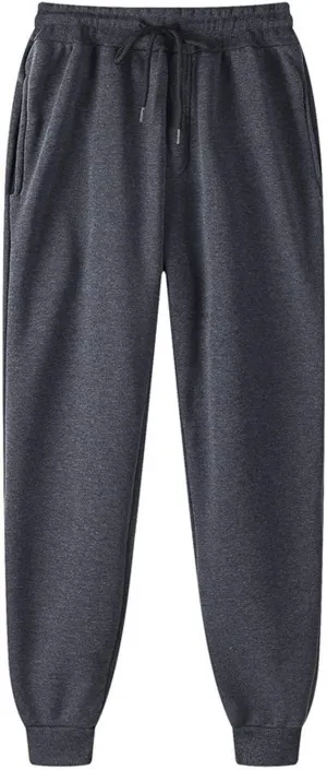symoid Mens Sweatpants Elastic Open Bottom Athletic Drawstring Joggers Big and Tall Straight Leg Gym Pants with Pockets