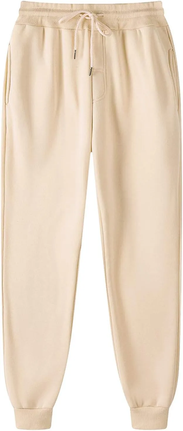 symoid Mens Sweatpants Elastic Open Bottom Athletic Drawstring Joggers Big and Tall Straight Leg Gym Pants with Pockets
