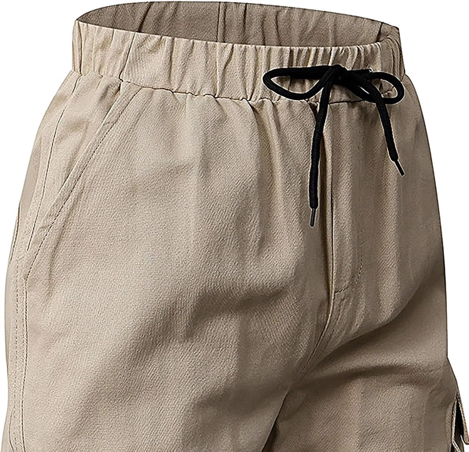 Tactical Pants for Men Relaxed Fit Elastic Waist Cotton Sweatpants Plus Size Straight Leg Outdoor Tapered Hiking Pants