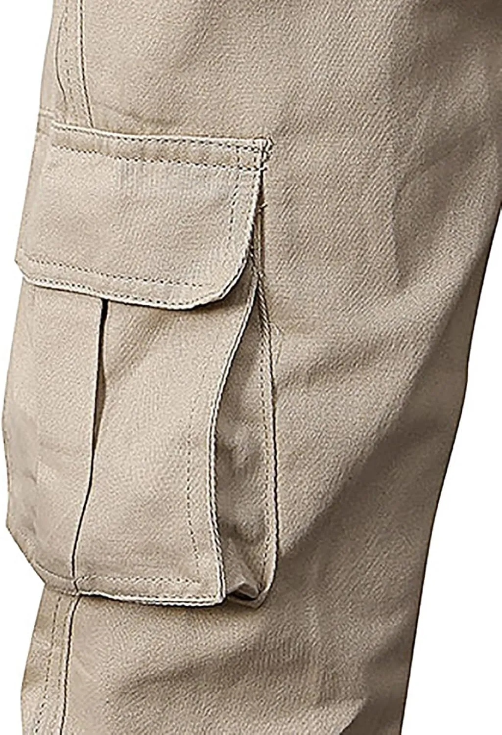 Tactical Pants for Men Relaxed Fit Elastic Waist Cotton Sweatpants Plus Size Straight Leg Outdoor Tapered Hiking Pants