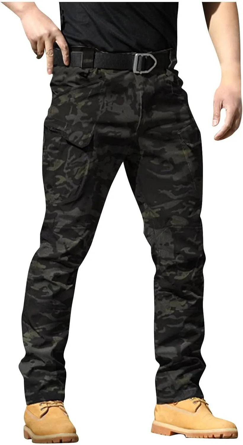 Tactical Pants for Men Ripstop Cargo Water Resistant Hiking Pants Relaxed Fit Stretch Quick Dry Work Pant Multi Pockets