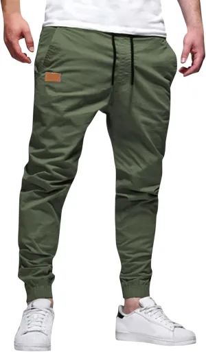 Tactical Pants for Men Stretch Waist Big and Tall Baggy Sweatpants Casual Plus Size Workout Athletic Chino Pants with Pockets