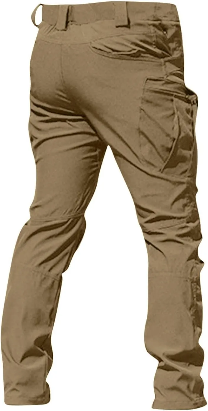 Tactical Pants for Men Waterproof Straight Leg Lightweight Work Pants Breathable Baggy Cargo Pants with Pockets
