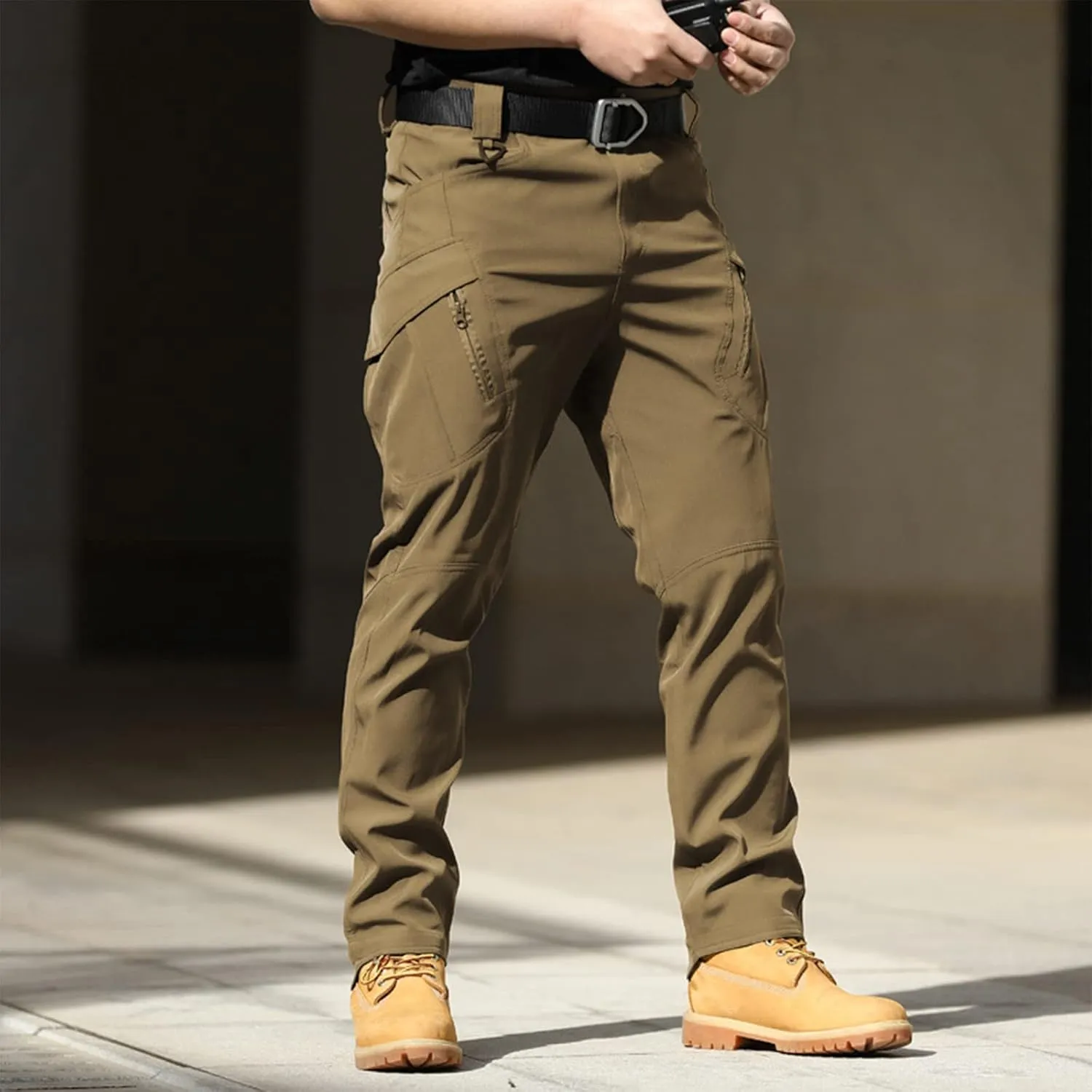 Tactical Pants for Men Waterproof Straight Leg Lightweight Work Pants Breathable Baggy Cargo Pants with Pockets