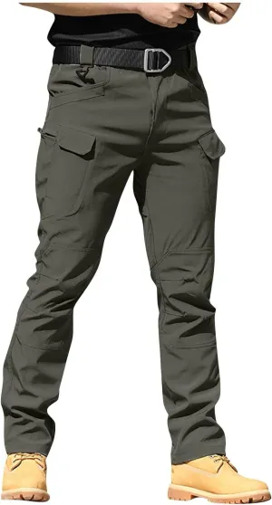Tactical Pants for Men Waterproof Straight Leg Lightweight Work Pants Breathable Baggy Cargo Pants with Pockets