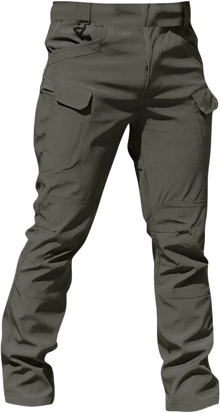 Tactical Pants for Men Waterproof Straight Leg Lightweight Work Pants Breathable Baggy Cargo Pants with Pockets