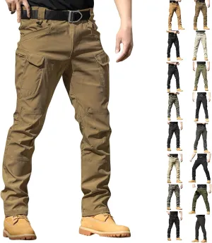 Tactical Pants for Men Waterproof Straight Leg Lightweight Work Pants Breathable Baggy Cargo Pants with Pockets