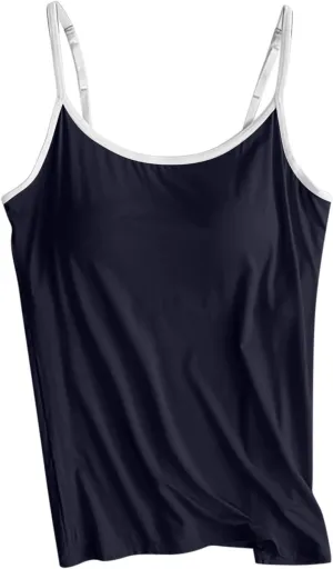 Tank Top with Built in Bra for Women Sleeveless Seamless Workout Tops Athletic Camisole Tank Tops Yoga Gym Clothes