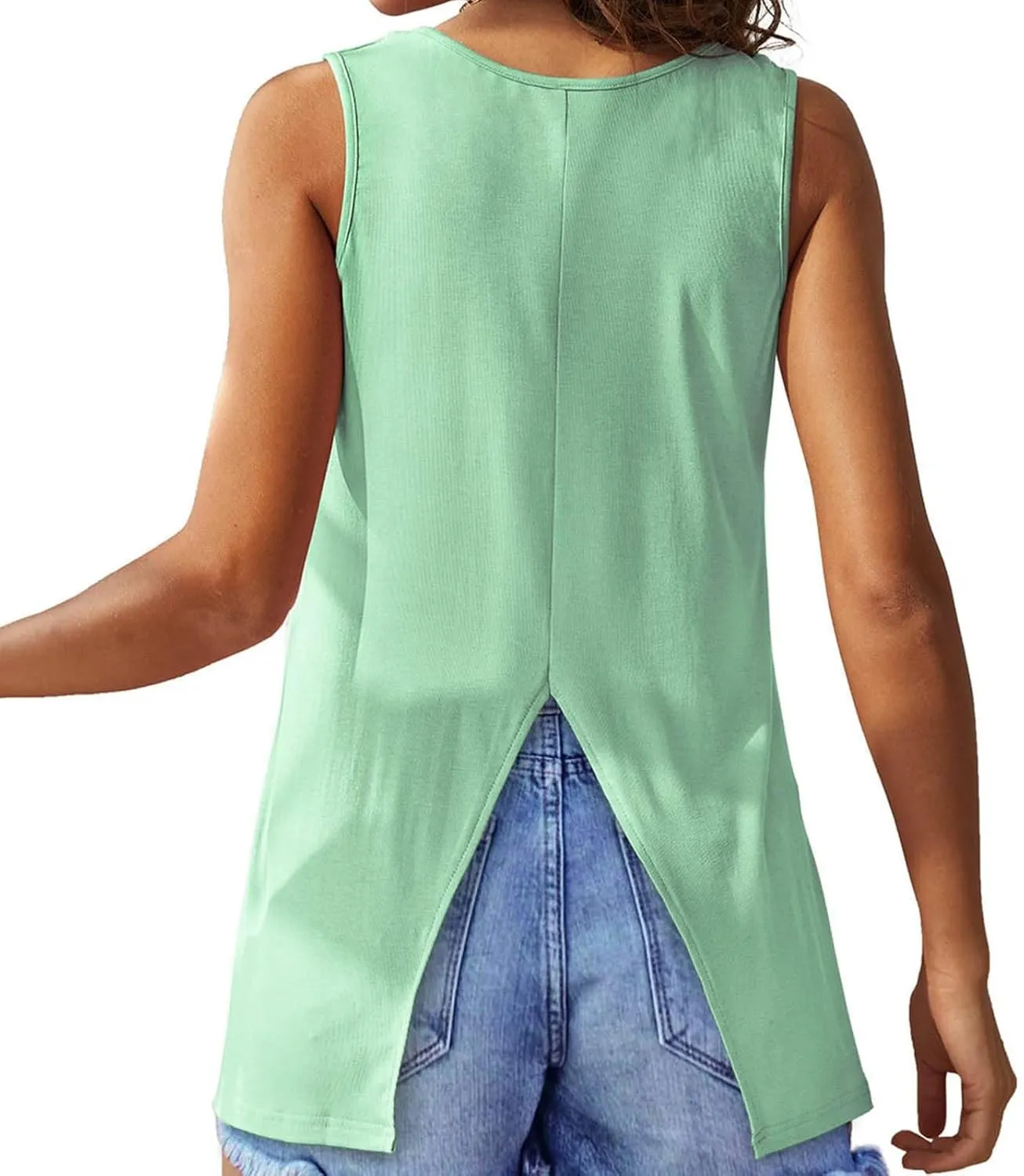 Tank Tops for Women Open Back Sleeveless Workout Tops Athletic Running Exercise Yoga Shirts Sports Gym Clothe