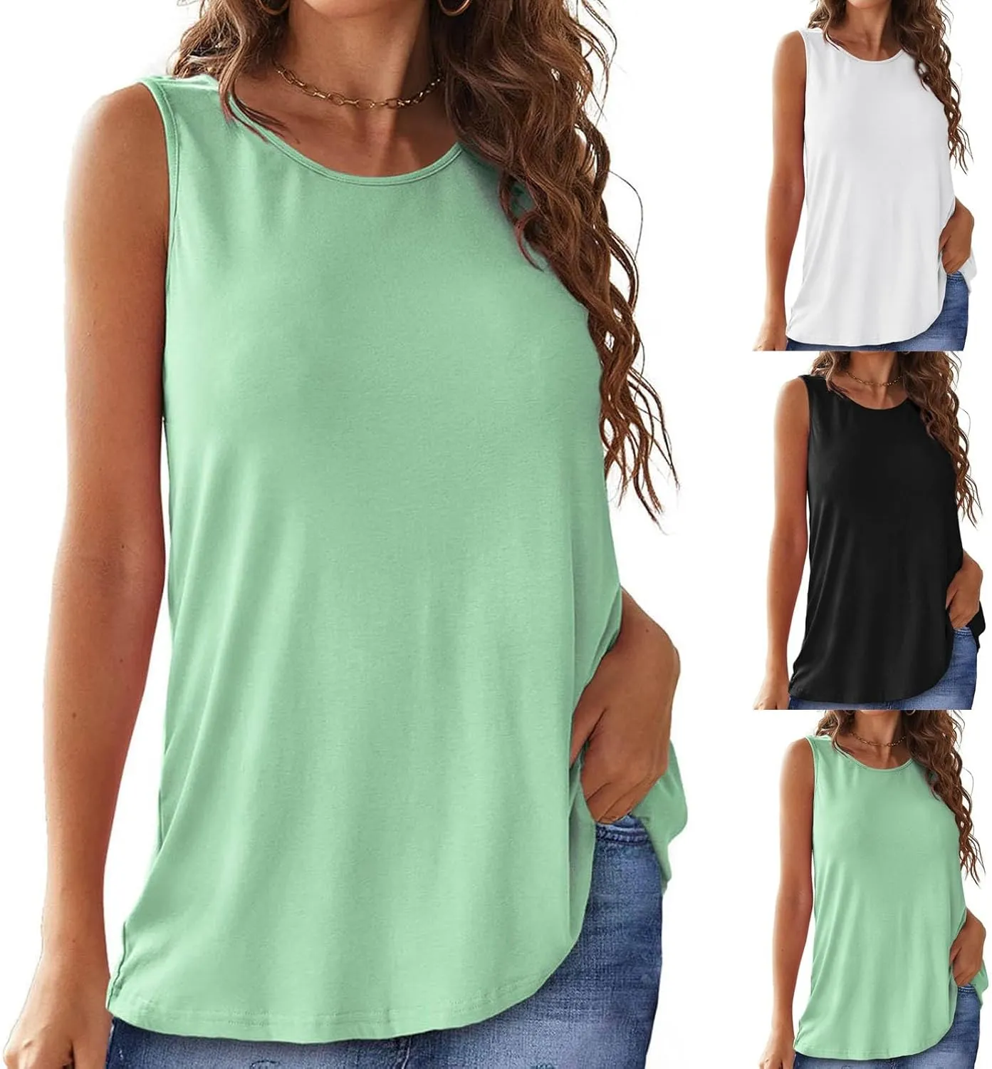 Tank Tops for Women Open Back Sleeveless Workout Tops Athletic Running Exercise Yoga Shirts Sports Gym Clothe
