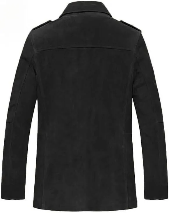 Thatrich Mens Winter Shirts Faux Suede Lined Jacket Sherpa Fleece Coat Casual Long Sleeve Outdoor Warm Jacket Cozy Outerwear