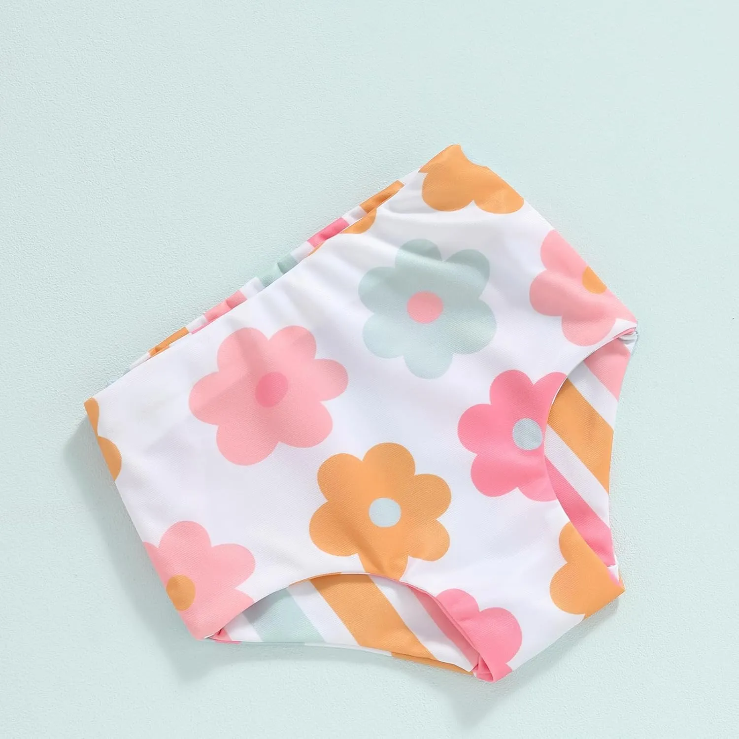 Toddler Baby Girl Two Piece Swimsuit Checkered Print Knotted Swim Top and Bottom Tankini Bikini Set Kid Bathing Suit