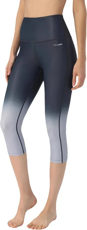 Ubestyle UPF 50  High Waist Swim Leggings for Women Swim Capris Swim Pant Swim Tights Beach Pants Sun Protective