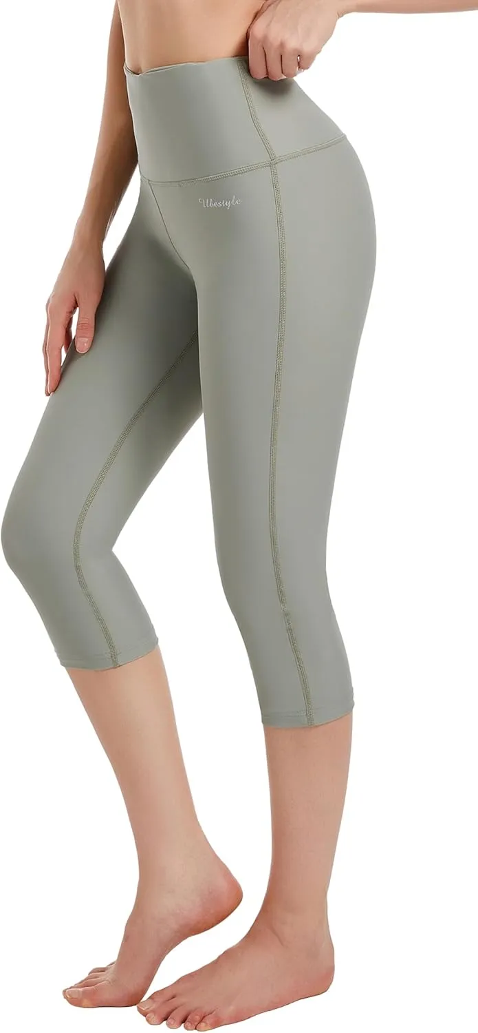 Ubestyle UPF 50  High Waist Swim Leggings for Women Swim Capris Swim Pant Swim Tights Beach Pants Sun Protective
